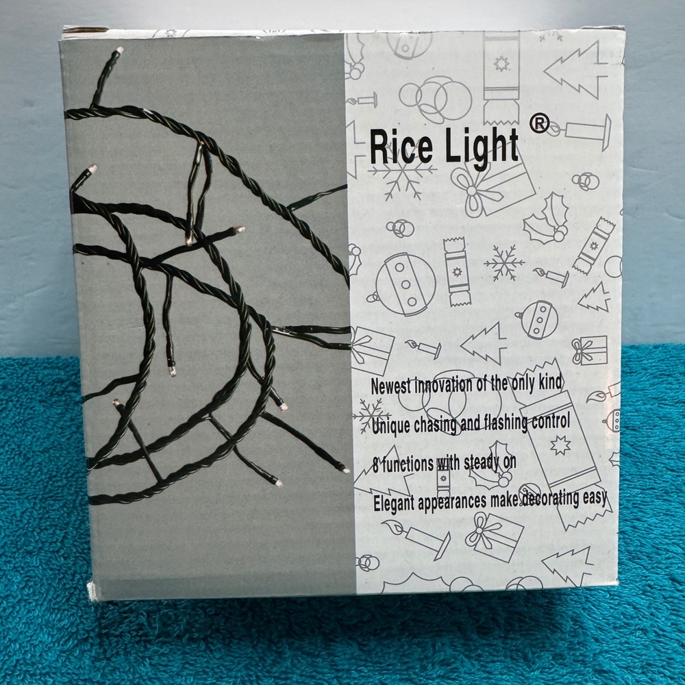 Rice‎ Light 108 Clear Bulb White Wire Chasing Flashing String Lights TH2-108L/3F